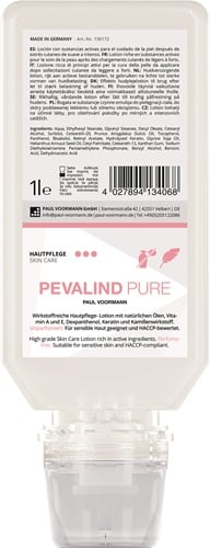PAUL VOORMANN Hautpflege PEVALIND PURE 1l pH-hautneutral,silikonfrei Softflasche PAUL VOORMANN