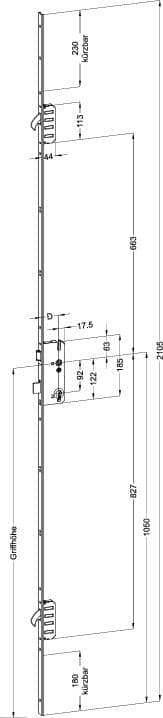 WINKHAUS Mehrfachverriegelung STV U2460 M2, 8/92, Falle Standard, Stahl