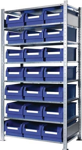 KAPPES Steckregal H2000xB1000xT500mm Grundregal 8 Stahl-Bd.21xGr.2 blau KAPPES