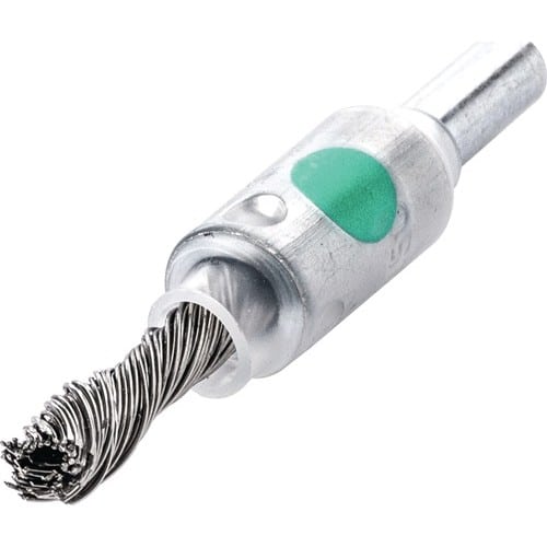 LESSMANN Pinselbürste D.10mm Schaft 6mm Drahtstärke 0,35mm VA 4500min-¹ LESSMANN