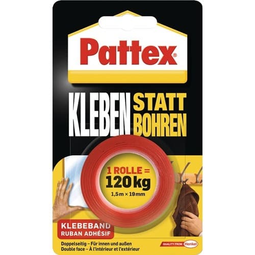 PATTEX Montageband Kleben statt Bohren transl.L.1,5m B.19mm Rl.PATTEX