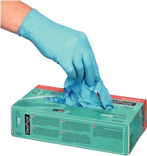 Einweghandschuhe Dexpure 800-81 Nitril EN 374-2 PSA-Kategorie III 100 Stück / Box HONEYWELL