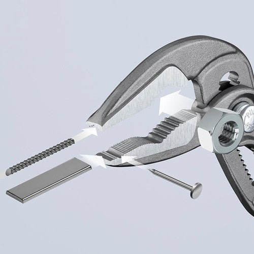 KNIPEX Wasserpumpenzange Cobra® ES L.180mm Spann-W.32mm grau atram.pol.