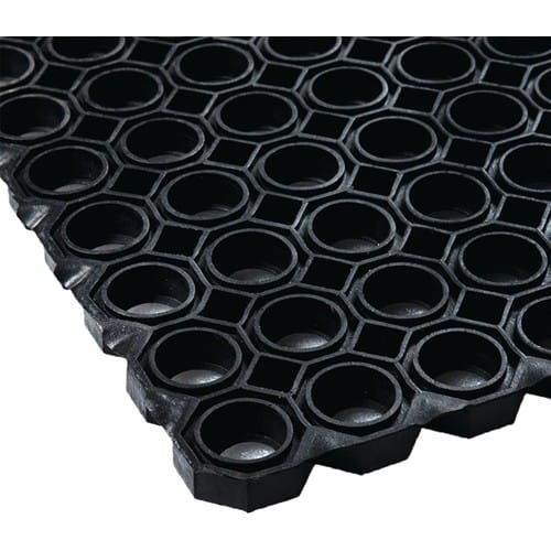 Gum.Wabenmatte B.1m L.1,5m D.22mm schwarz NR/SBR o.Gewebeeinlage