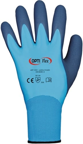 OPTIFLEX Handschuhe Aqua Guard Gr.8 blau EN 388 PSA II PA m.Latex/Latex OPTIFLEX