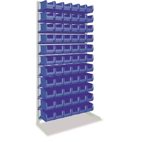 TECWERK Ständerregal eins.H2010xB1010xT400mm 66xMK4 blau lichtgrau