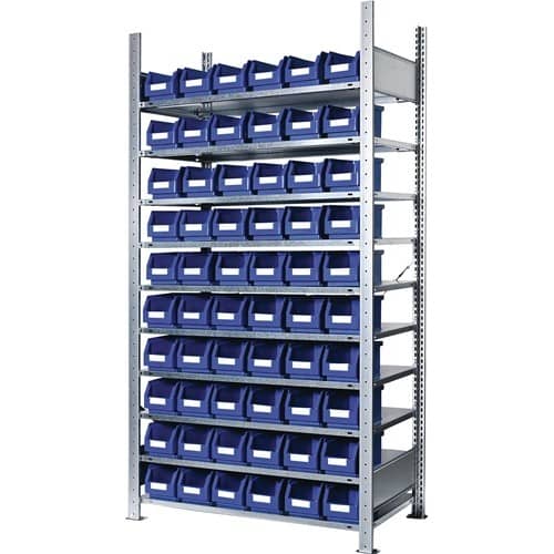 KAPPES Steckregal H2000xB1000xT300mm Grundregal 10 Stahl-Bd.60xGr.6 blau KAPPES