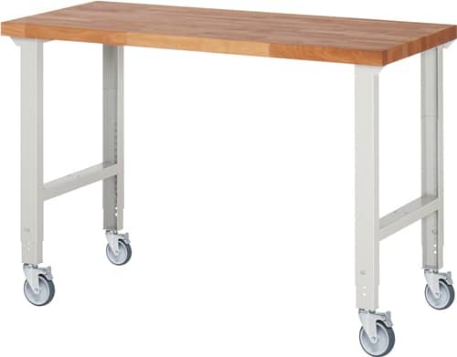 TECWERK Werkbank B1500xT700xH950-1000mm Buche massiv lichtgrau TECWERK