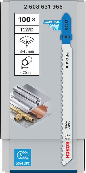 BOSCH Stichsägeblatt T 127 D Special for Alu, 100er-Pack