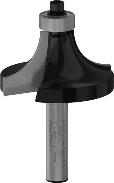 BOSCH Abrundfräser Standard for Wood, 8 mm, R1 15 mm, L 22 mm, G 66 mm