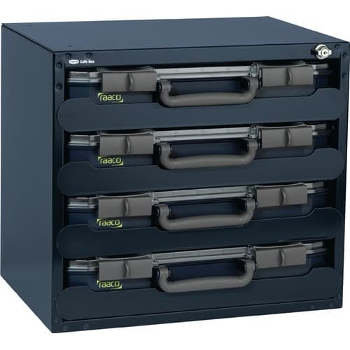 RAACO Sortimentskastentresor B452xT405xH330mm 4 Fächer m.Sortimentskästen