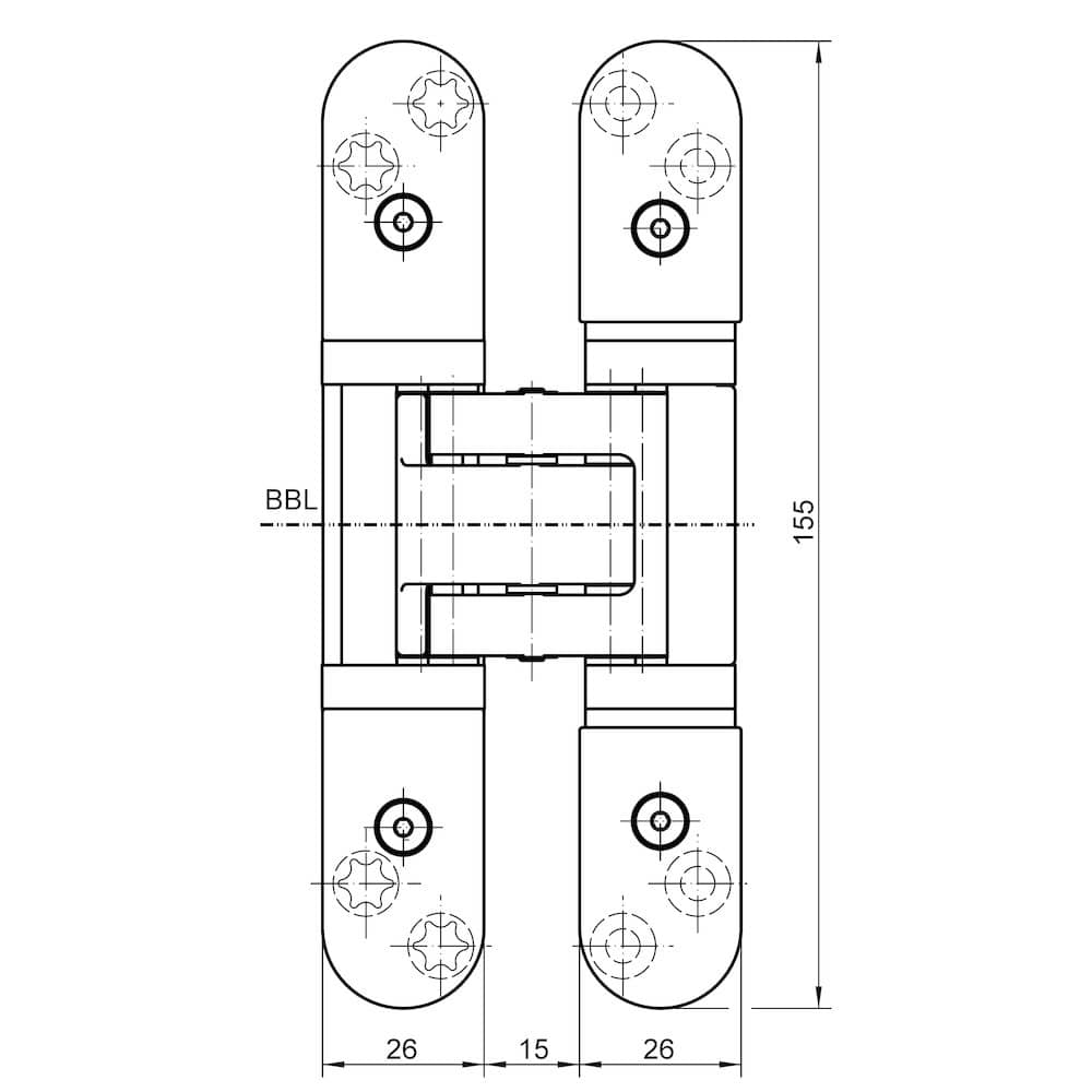 SIMONSWERK Verdecktliegendes Türband TECTUS® TE 527 3D, tiefschwarz