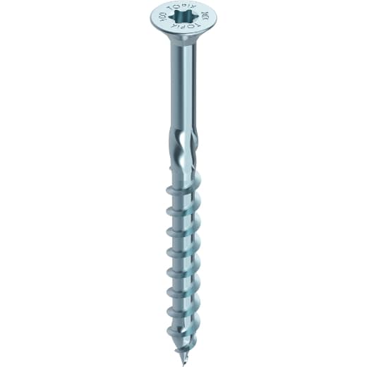 HECO TOPIX Senkkopf mit Frästaschen, T-Drive, Teilgewinde, verzinkt blau, A2K, gleitbeschichtet