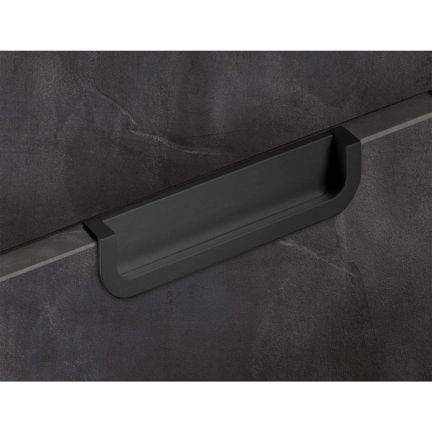 HETTICH Einsetzgriff Athena, Bohrabstand 160 mm, L 170 mm, B 19 mm, H 36 mm, Schwarz matt, 9345372