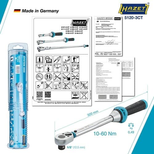 HAZET Drehmomentschlüssel 5120-3 CT 1/2 Zoll 10-60 Nm HAZET
