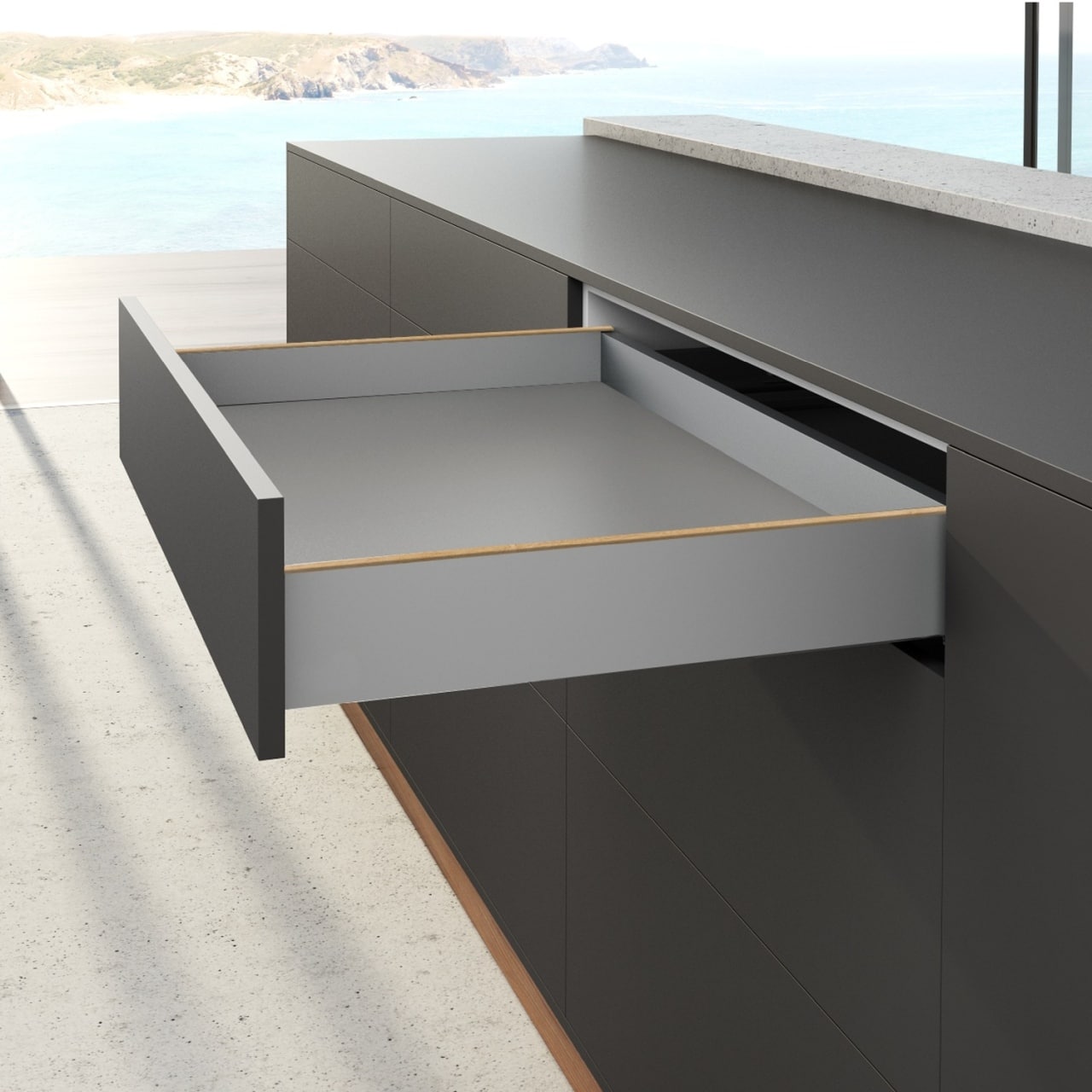 HETTICH AvanTech YOU Set Zarge Höhe 101 mm, NL 600 mm, silber, links und rechts, 9255251