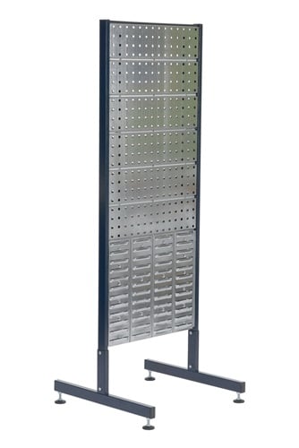 RAACO Doppelstativ m.4 Loch-2 Schlitzplatten beidseitig z.bestücken