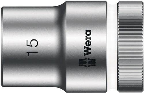 WERA Steckschlüsseleinsatz 8790 HMC Außen-6-kant SW15mm L.37mm 4-kt1/2Zoll CV verchr.