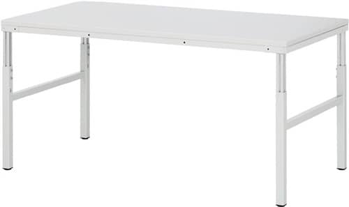 RAU Arbeitstisch B1800xT900xH650-1000mm Arbeitsplatte Melamin Gestell lichtgrau