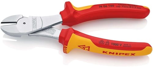 KNIPEX Kraftseitenschneider L.180mm VDE Form 0 Mehrkomp.-Hüllen KNIPEX