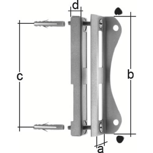 GAH Schlosskastenanschlag Modell 2392 f.30-mm-Schlosskasten verz.DIN L/R GAH