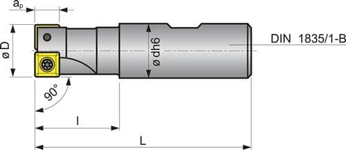 TECWERK Schaftfräser D.25mm vern.m.IK Z.3 SOMT 09T304 TECWERK