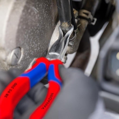 KNIPEX Mechanikerzange L.200mm Form 9 45Grad gew.Mehrkomp.-Hülle verchr.KNIPEX