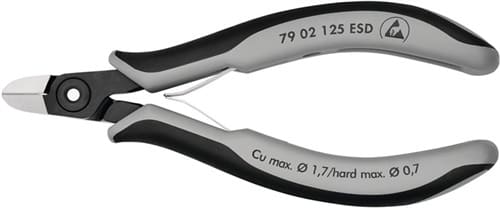KNIPEX Präzisions-Elektronik-Seitenschneider L.125mm Form 3 Facette ja,sehr kl.pol.