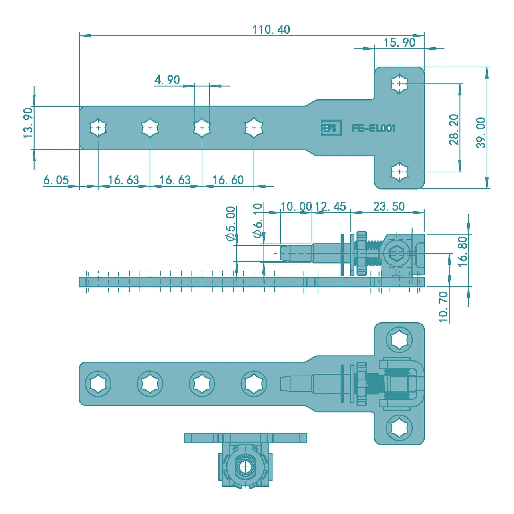 FEPS Hinge universal Fenster-Ecklager FE-EL001 verzinkt