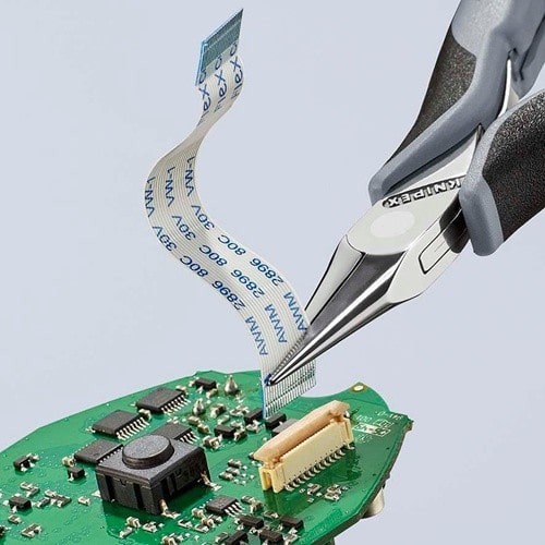 KNIPEX Elektronik-Greifzange Gesamt-L.115mm ESD flachrunde Backen spiegelpol.Form 2