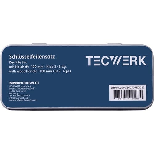 TECWERK Schlüsselfeilensatz DIN 7283 A-F L.100mm Hieb 2 TECWERK