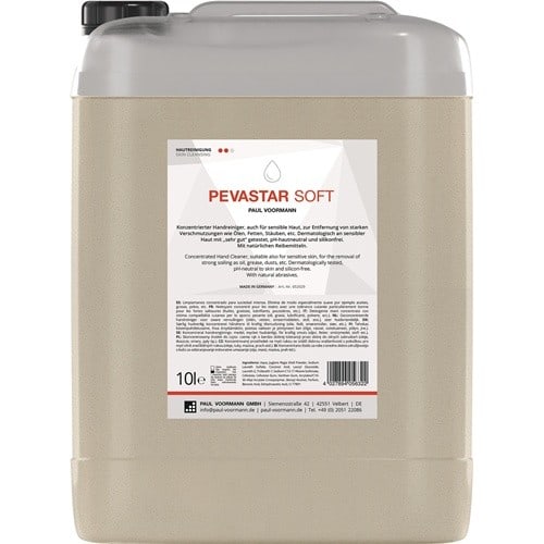 PAUL VOORMANN Handreinigung PEVASTAR SOFT 10l silikon- u.lösemittelfrei Kanister PAUL VOORMANN