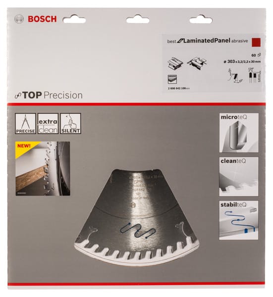 BOSCH Kreissägeblatt Top Precision Best for Laminated Panel Abrasive 303x30x3,2 mm, 60