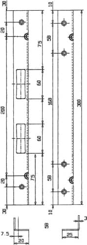SCHNEGEL Sicherheitswinkelschließblech L.300mm B.20mm S.3mm STA verz.006/912 SCHNEGEL