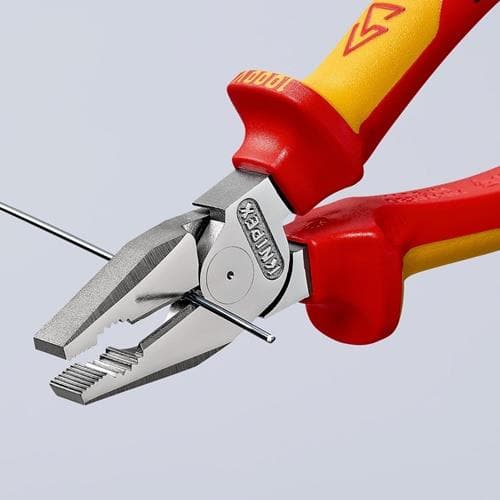 KNIPEX Kraftkombizange L.180mm verchr.Mehrkomp.-Hüllen VDE KNIPEX