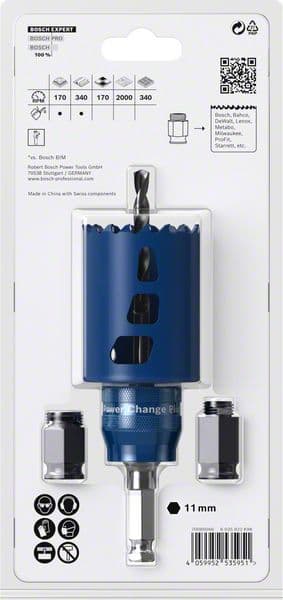 BOSCH EXPERT Tough Material Lochsäge-Starter-Set, 51 x 60 mm. Für Dreh- und Schlagbohrer