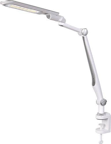 HANSA Schreibtischleuchte LED Multifl.ABS,Eisen,PS weiß/silber H600mm Standfuß+Klemme