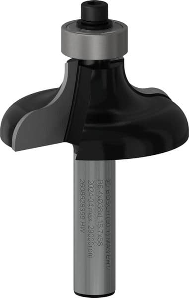 BOSCH Profilfräser G, 8 mm, R1 6,35 mm, D 38 mm, L 15,7 mm, G 57 mm