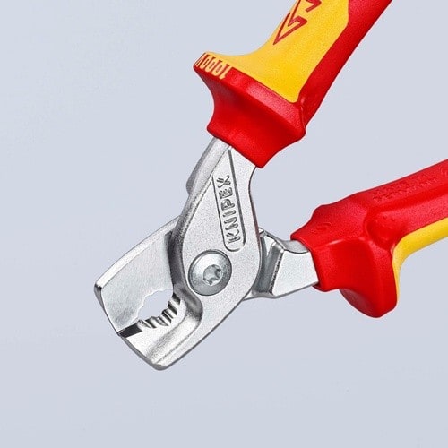 KNIPEX Kabelschere L.160mm Kopf verchr.VDE Mehrkomp.-Hüllen Form 1 KNIPEX