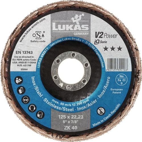 LUKAS Fächerscheibe V2 POWER ZK D.125mm K.40 fl.STA ZK LUKAS