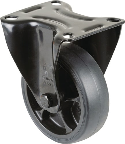 BS ROLLEN Bockrolle D.100mm Trgf.110kg Gum.Platte L104xB80mm Farbe Rl.schwarz BS ROLLEN
