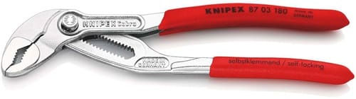 KNIPEX Wasserpumpenzange Cobra® L.180mm Spann-W.36mm verchr.Ku.-Überzug KNIPEX