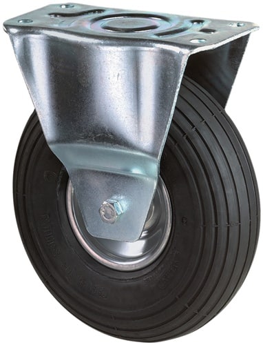 BS ROLLEN Luftrad D.200mm Trgf.75kg Bockrolle m.Platte Rillenprofil BS ROLLEN