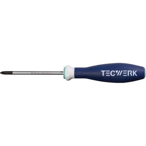 TECWERK Schraubendreher Gr.PZD 1 Klingen-L.80mm 3K-Griff Rundkl.TECWERK