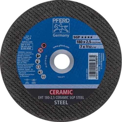PFERD TOOLS Trennscheibe EHT 180-2,5 CERAMIC SGP STEEL D.180mm B.2,5mm Bohrung 22,23mm