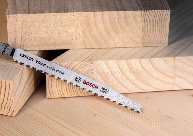 BOSCH EXPERT ‘Wood 2-side clean’ T 308 B Stichsägeblatt, 5 Stück. Für Stichsägen