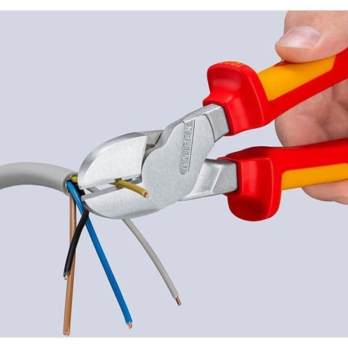 KNIPEX Kraft-Seitenschneider isoliert m.MK-Hüllen VDE verchromt 250mm
