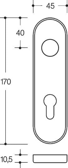 HEWI Kurzschild 230.21XAHLN, Edelstahl, 230.21XAHLN