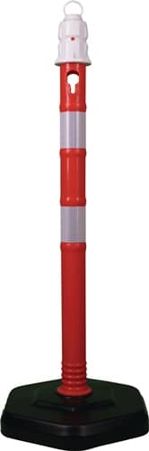 Sperrpfosten PPC rot/weiß D.63mm z.Aufstellen m.Öse