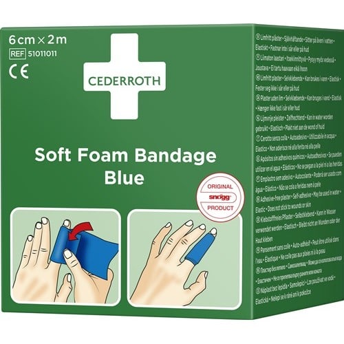 CEDERROTH Soft Foam Bandage selbsthaftend elastisch,blau Rl.6cmx2m CEDERROTH